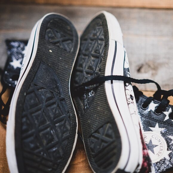 👟 Converse Chuck Taylor All Star “Destroyed Flag USA” Hi Top Sneakers 8/10 - Picture 6 of 6